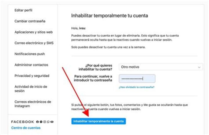 Como Eliminar Temporalmente Mi Cuenta De Instagram TecnoBits ️