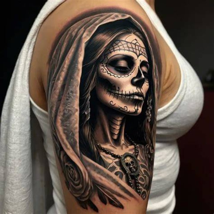 Unveiling The Mysteries And Symbolism Of Santa Muerte Tattoos